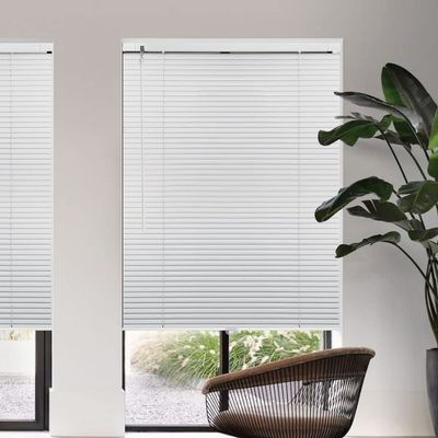 Amingrui Horizontal Window Blinds -No Drill Cordless, Light Filtering 1'' Shades for Windows, Easy-Install White Aluminum Blinds. Good for Kitchen, Bathroom, Bedroom-37 1/2" W x 50" H,Custom Size
