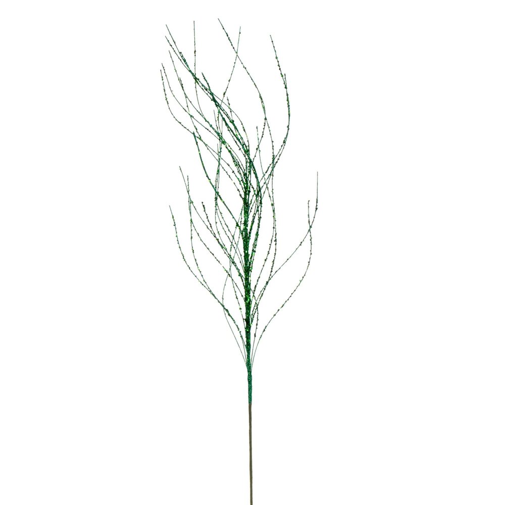 Vickerman 37" Seafoam Wavy Twig Glitter Spray, 6 per Bag.