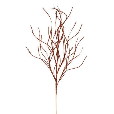 Vickerman 40" Copper Berry Cluster and Wavy Glitter Ball Spray, 4 per Bag.