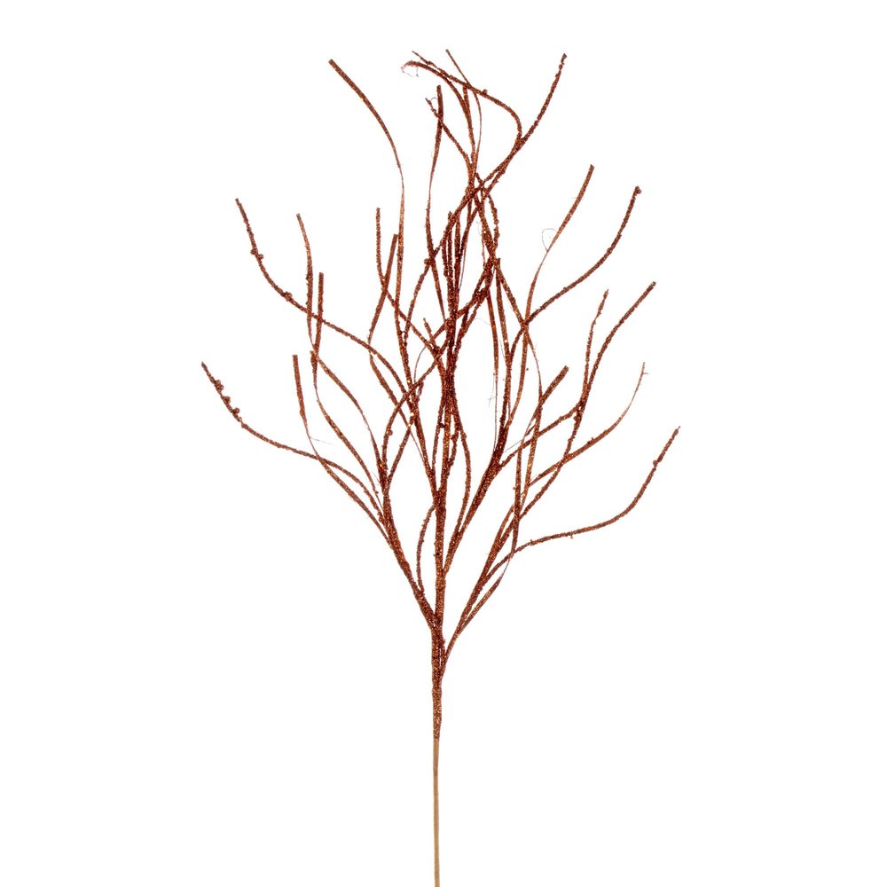 Vickerman 40" Copper Berry Cluster and Wavy Glitter Ball Spray, 4 per Bag.