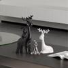 Modern Ceramic Decor Statue Deer Home Decorations for Living Room, Shelf Modern Bookshelf Decor Figurines Desk Sculpture Table Decor 3 Pieces (Black,White and Silver) view 3