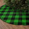 Christmas Tree Skirt,Christmas Green and Black Buffalo Plaid Lattice Xmas Tree Skirts Ornaments for New Year Holiday Party Decor,Calssic Grid Christmas Tree Mat view 2