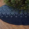 Christmas Tree Skirt,Geometric Art Diamond Lattice Rhombus Xmas Tree Skirts Ornaments for New Year Holiday Party Decor,Modern Blue Ombre Gradient Christmas Tree Mat view 2