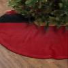 Christmas Tree Skirt,Merry Christmas Santa Claus Belt Xmas Tree Skirts Ornaments for New Year Holiday Party Decor,Golden Black Red Christmas Tree Mat view 2
