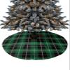 Christmas Tree Skirt,St. Patrick's Day Classic Lattice Plaid Xmas Tree Skirts Ornaments for New Year Holiday Party Decor,Green and Black Buffalo Checker Christmas Tree Mat view 1