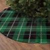 Christmas Tree Skirt,St. Patrick's Day Classic Lattice Plaid Xmas Tree Skirts Ornaments for New Year Holiday Party Decor,Green and Black Buffalo Checker Christmas Tree Mat view 2