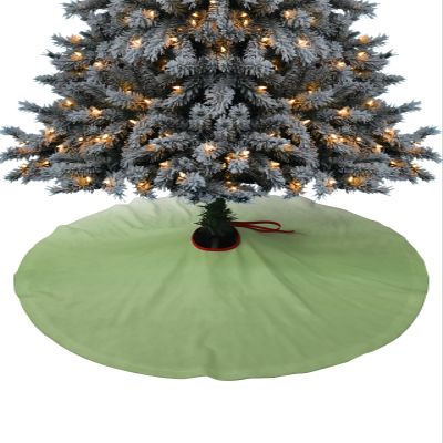 Christmas Tree Skirt,Modernity Abstract Minimalist Ombre Art Xmas Tree Skirts Ornaments for New Year Holiday Party Decor,Gradient Green and White Christmas Tree Mat