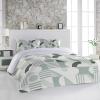 3 Pieces Duvet Cover Queen Bedding Sets Modern Geometric Circle Stripe Luxury Soft Comforter Cover with Pillowcases Splicing Art Green Faint Yellow Microfiber Quilt Covers Set for Bedroom Decor view 3
