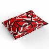 3 Pieces Duvet Cover California King Bedding Sets Abstract Stripe Black White on Red Luxury Soft Comforter Cover with Pillowcases Minimalist Geometric Curve Line Quilt Covers Set for Bedroom Decor view 2