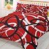 3 Pieces Duvet Cover California King Bedding Sets Abstract Stripe Black White on Red Luxury Soft Comforter Cover with Pillowcases Minimalist Geometric Curve Line Quilt Covers Set for Bedroom Decor view 3