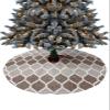 Christmas Tree Skirt,Mid Century Abstract Xmas Tree Skirts Ornaments for New Year Holiday Party Decor,Brown Khaki Moroccan Aesthetics Christmas Tree Mat view 1