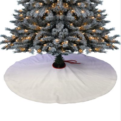 Christmas Tree Skirt,Ombre Lavender and Oyster White Xmas Tree Skirts Ornaments for New Year Holiday Party Decor,Abstract Minimalist Color Art Christmas Tree Mat