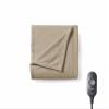 Sunbeam Royal Luxe Dove Grey Heated Personal Throw Blanket Cozy-Warm Adjustable Heat Settings view 1