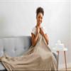 Sunbeam Royal Luxe Dove Grey Heated Personal Throw Blanket Cozy-Warm Adjustable Heat Settings view 3