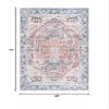 SAFAVIEH Washable Rug Arizona Collection - 4' x 6', Red & Navy, Slip Resistant & Easy to Clean, Ideal for Foyer, Kitchen, Nursery, Office, Bedroom (ARZ109Q) view 2