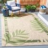 SAFAVIEH Washable Rug Outdoor Courtyard Collection - 7'10" Square, Cream & Green, Non-Shedding & Easy Cleaning, Ideal for Patio, Backyard, Mudroom (CY7836-14A5) view 1