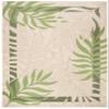 SAFAVIEH Washable Rug Outdoor Courtyard Collection - 7'10" Square, Cream & Green, Non-Shedding & Easy Cleaning, Ideal for Patio, Backyard, Mudroom (CY7836-14A5) view 3
