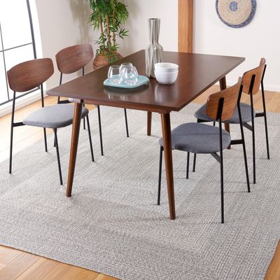 SAFAVIEH Braided Indoor/Outdoor Washable Square Rug 8', Grey BRA220F