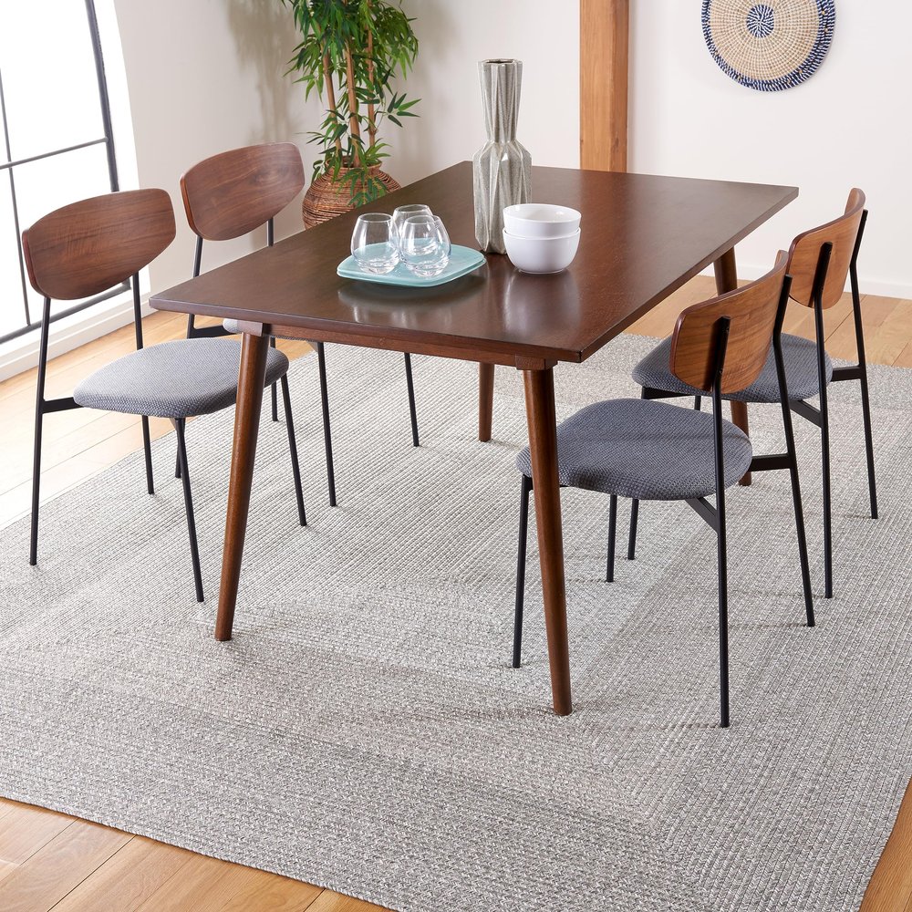 SAFAVIEH Braided Indoor/Outdoor Washable Square Rug 8', Grey BRA220F