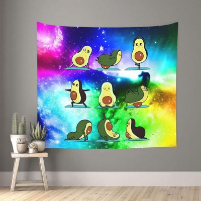 Cartoon Avocado Fruit Wall Decorative Tapestry Suspension Aesthetic Home Living Room Room Decoration 60in*51in