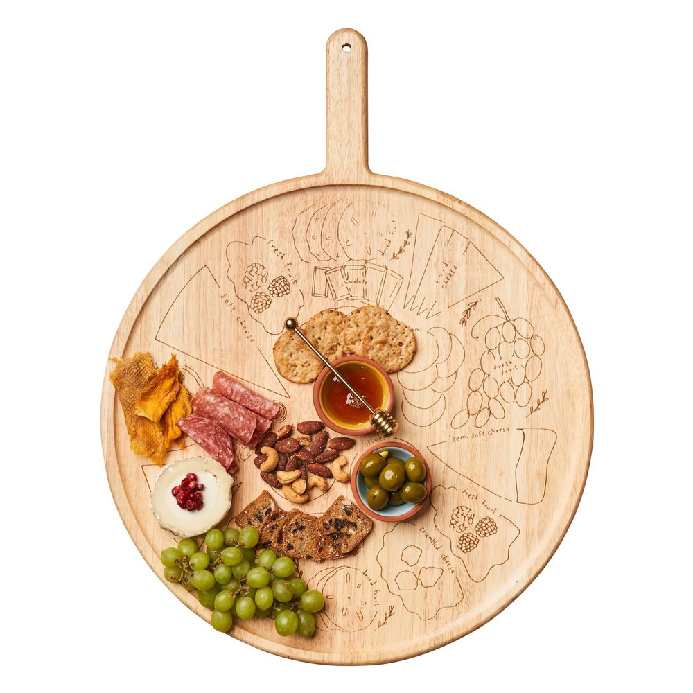 Sophistiplate Charcuterie Board with Placement Guide - Best Gift for Housewarming & Foodies - Easy-to-Follow Visual Map Designed by Meg Quinn - Create A Pro-Level Board Arrangement - 22 x 17