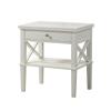 Epinki White Nightstand, with 1 Drawer and Storage Space, MDF, Modern Bedside Table for Bedroom view 3