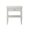 Epinki White Nightstand, with 1 Drawer and Storage Space, MDF, Modern Bedside Table for Bedroom view 4