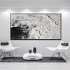 Abstract minimalist black and white oil painting, living room black and white abstract neutral 3D texture art living room wall art,Unstretched,Frameless,(41X81cm)16X32 Inches view 2