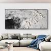 Abstract minimalist black and white oil painting, living room black and white abstract neutral 3D texture art living room wall art,Unstretched,Frameless,(41X81cm)16X32 Inches view 4