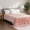 Berkshire Blanket-Classic Heavyweight Soft Printed VelvetLoft Plush Blanket, Full/Queen Size Soft Fuzzy Warm Blanket for Couch Sofa Bed, Watercolor Plaid Blush, 90in x 90in view 4