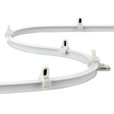 White Sliding Curtain Track, Aluminum Flexible Bendable Curtain Rod, Ceiling/Wall Mount Curtain Rail for Room Divider, Shower Curtain (Color : Wall Mount, Size : 1.5m/5ft)