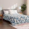 Berkshire Blanket-Classic Heavyweight Soft Printed VelvetLoft Plush Blanket, Full/Queen Size Soft Fuzzy Warm Blanket for Couch Sofa Bed, Floral Blue, 90in x 90in view 4