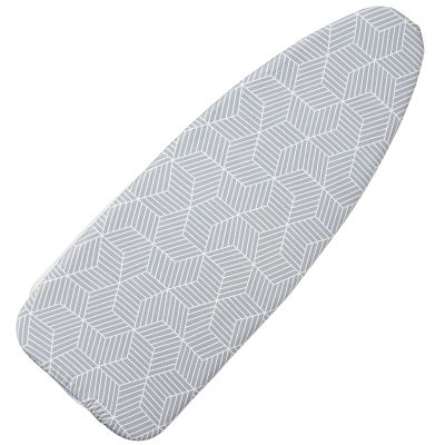 Seiritex Wide Ironing Board Cover with Padding 18 x 49 inch Heat Reflective with Hook and Loop Fasteners, Thick Padding with Elasticized Edges, 3 Layers Iron Board Cover (Gray Cube)