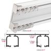 LTSRLL 3.3ft-19.7ft Conjoined Double Track Curtain Rail Set Effortless Gliding Heavy Duty Curtain Track and Fittings Ceiling Mounted(Color:Plastic Pulley,Size:120cm(120cm*1)) view 2