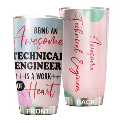 Awesome Technical Engineer Tumbler Stainless Steel 20oz, Funny Technical Engineer Gifts Bulk For Birthday Christmas, Technical Engineer Gifts For Men Women Office Coworker Driking Coffee Cup Humor