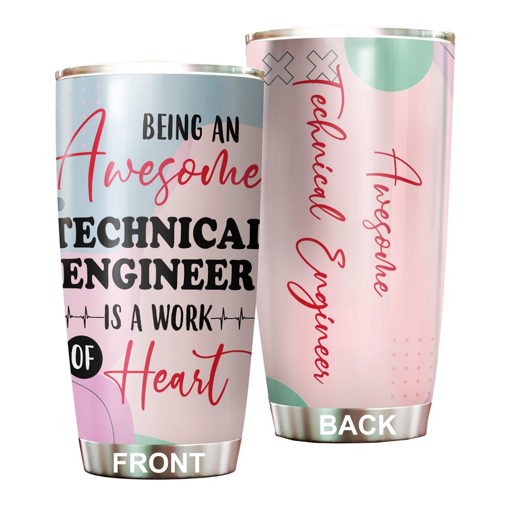 Awesome Technical Engineer Tumbler Stainless Steel 20oz, Funny Technical Engineer Gifts Bulk For Birthday Christmas, Technical Engineer Gifts For Men Women Office Coworker Driking Coffee Cup Humor