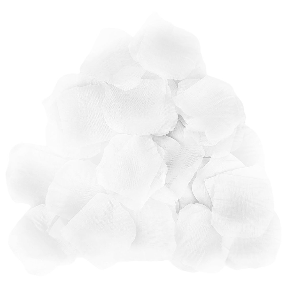 1000 Pcs Exquisite White Rose Petals, Emulation Silk Rose Petals, Artificial Flower for Romantic Nights, Weddings, Events, and Valentine's Day Deco (White)