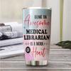 Awesome Medical Librarian Tumbler Stainless Steel 20oz, Funny Medical Librarian Gifts Bulk For Birthday Christmas, Medical Librarian Gifts For Men Women Office Coworker Driking Coffee Cup Humor view 2