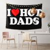 Kkaingg I Love Hot Dads I Heart Hot Dads Tapestry Wall Hanging Tapestry Wall Tapestry for Bedroom Aesthetic Tapestry Hippie Tapestry 60x40in view 2