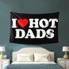 Kkaingg I Love Hot Dads I Heart Hot Dads Tapestry Wall Hanging Tapestry Wall Tapestry for Bedroom Aesthetic Tapestry Hippie Tapestry 60x40in view 4