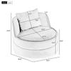 360 Degree Swivel Accent Chair Velvet, Modern Upholstered Barrel Chair Over-Sized Soft Chair with Seat Cushion, Small Round Swivel Barrel Chair for Living Room, Bedroom, Office, Apartment (Beige-HH2) view 2