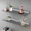 EMYJAY Floating Wall Shelves, Storage Shelf Floating Shelves Very Smooth No Burrs Card Edge Design Prevents Items from Falling Out (Color : Gray, Size : 100x22.5x7.5cm) view 1