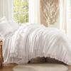 Anluoer Queen Comforter Set 7 Piece, White Bed in a Bag with Sheets, All Season Ruffle Shabby Chic Bedding Sets with 1 Comforter, 2 Pillow Shams, 2 Pillowcases, 1 Flat Sheet, 1 Fitted Sheet view 2