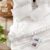 Anluoer Full Comforter Set 7 Piece, White Bed in a Bag with Sheets, All Season Ruffle Shabby Chic Bedding Sets with 1 Comforter, 2 Pillow Shams, 2 Pillowcases, 1 Flat Sheet, 1 Fitted Sheet view 4