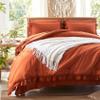 Anluoer Full Comforter Set 7 Piece, Burnt Orange Bed in a Bag with Sheets, All Season Ruffle Shabby Chic Bedding Sets with 1 Comforter, 2 Pillow Shams, 2 Pillowcases, 1 Flat Sheet, 1 Fitted Sheet view 2
