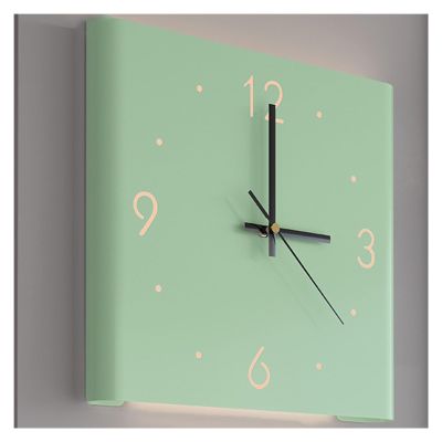 KYOFIS Double-Sided Corne Wall Clock, Digital Corner Wall Clock with Numeral Scale Battery Operated Silent Wall Clock Sensor Luminous (Color : Green, Size : Single Sided)