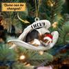Beagle Sleeping Angel Christmas Flat Acrylic Dog Ornament Memorial Dog Gift, Custom Dog Name Ornament, Dog Christmas Ornament, Personalized 2D Acrylic Dog Christmas Ornaments view 2