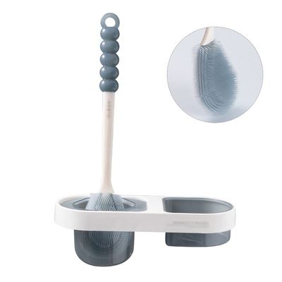 Toilet Brush Toilet Brush Holder Household Wall-Mounted Toilet Brushs Bathroom Long Handle Toilet Cleaning Brush Modern Creative Toilet Bowl Brush Rack Bathroom Brush and Holder (Color : 1)