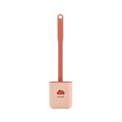 MOOWI Toilet Brush Household Silicone Toilet Brush Multifunctional Toilet Brush Toilet Cleaning Brush Toilet Brush Holder Bathroom Brush and Holder (Color : Gray)