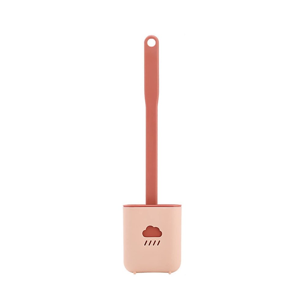 MOOWI Toilet Brush Household Silicone Toilet Brush Multifunctional Toilet Brush Toilet Cleaning Brush Toilet Brush Holder Bathroom Brush and Holder (Color : Gray)